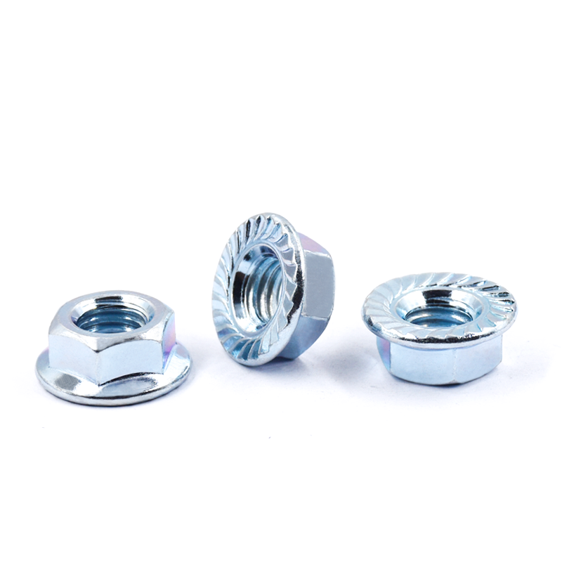High Strength Grade 4 8 10 12 Steel Galvanized Blue White Zinc Plated DIN6923 Hex Flange Nuts