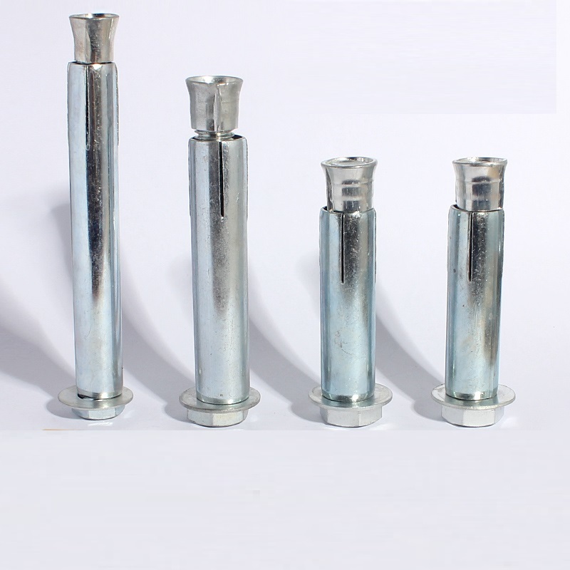 White Blue Zinc Plated Steel Hex Nut Sleeve Anchor Expansion Bolt