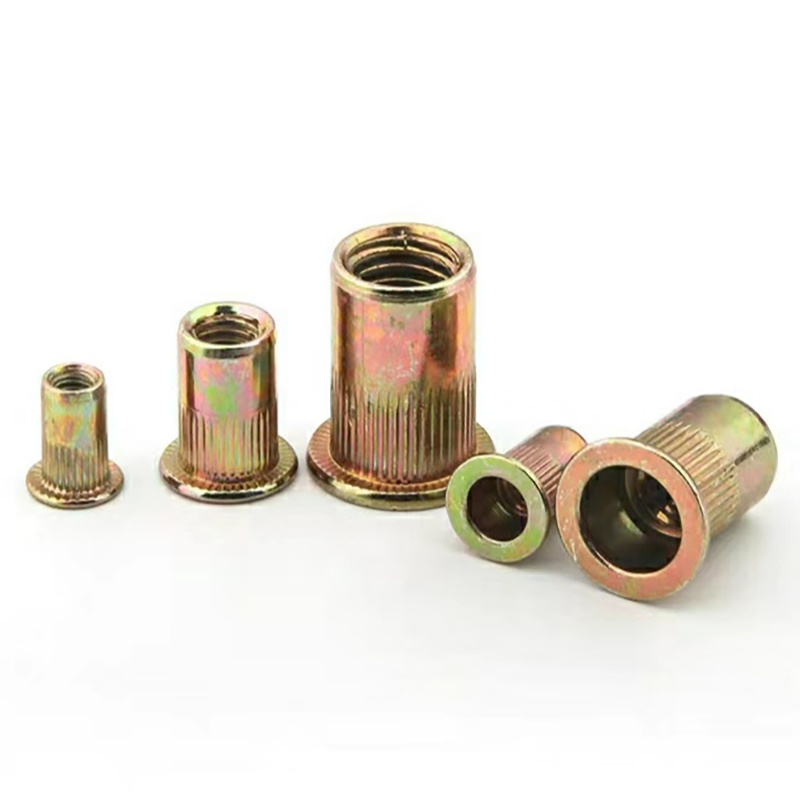 High Strength Grade 4 8 10 12 Steel Color Yellow Zinc Plated DIN7340 Rivet Nuts
