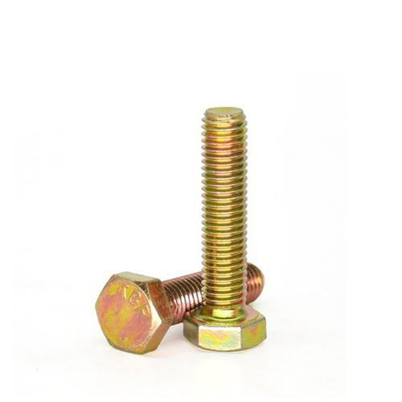 Grade 4.8 Carbon Steel DIN931 DIN933 Color Yellow Zinc Plated Hex Bolts