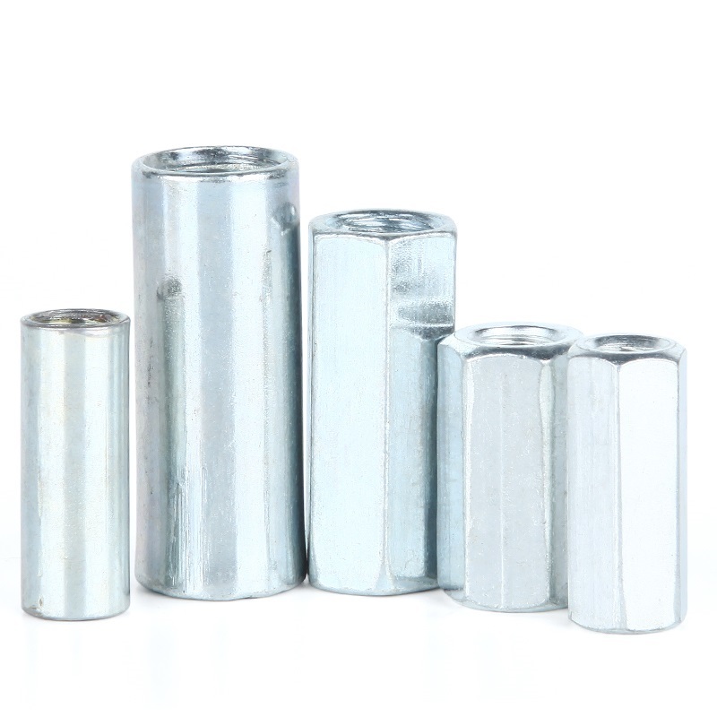 High Strength Grade 4 8 10 12 Steel Galvanized Blue White Zinc Plated DIN6334 Long Hex Coupling Nuts