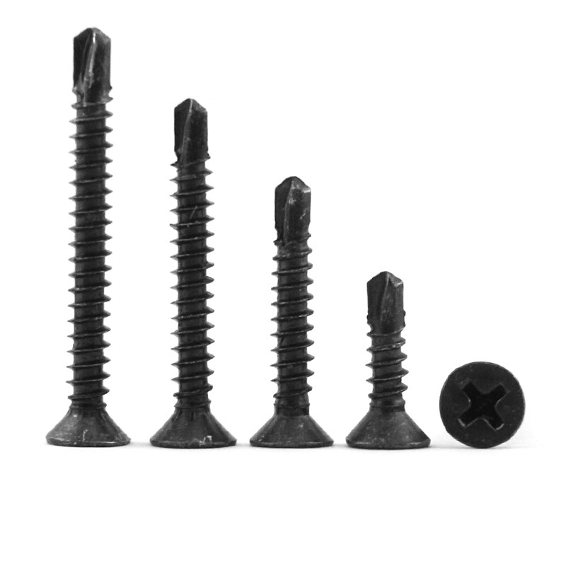 Black Phosphate Black Oxide Countersunk CSK Flat Head Drill Screw Self-drillng Screws