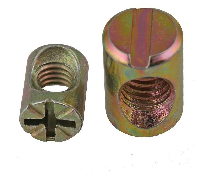 High Strength Grade 4 8 10 12 Steel Color Yellow Zinc Plated Barrel Nuts