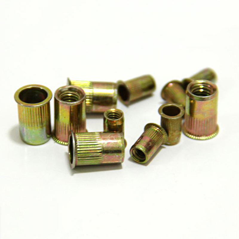 High Strength Grade 4 8 10 12 Steel Color Yellow Zinc Plated DIN7340 Rivet Nuts