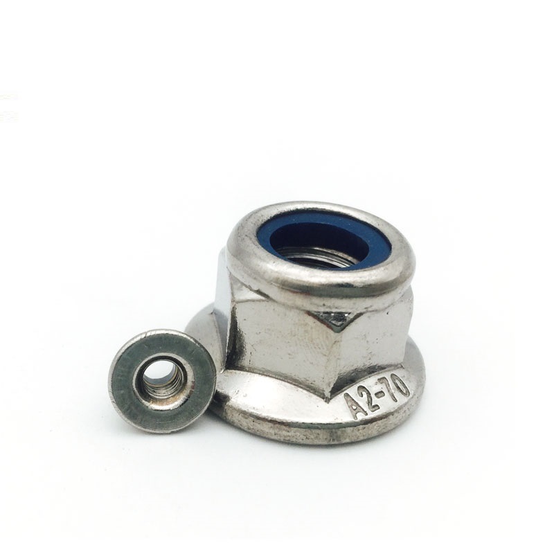Stainless Steel A2-70 A4-80 SS201 SS304 SS316 DIN6926 DIN1663 Nylon Lock Nuts With Flange Flange Nylock Nuts