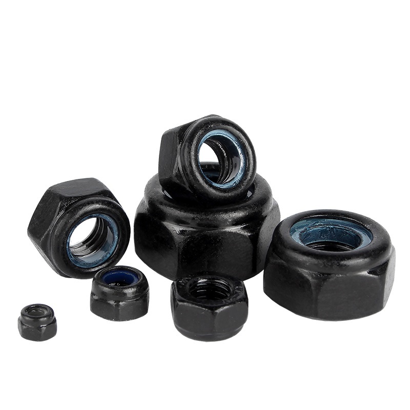 High Strength Grade 4 8 10 12 Steel Black Oxide DIN982 DIN985 Nylon Lock Nuts Nylock Nuts