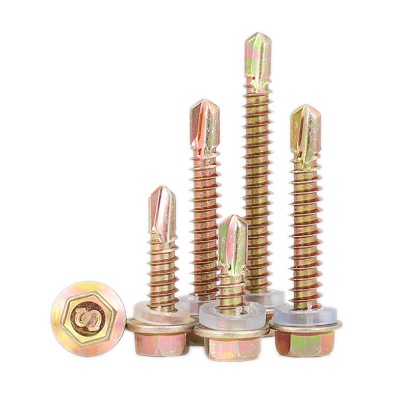 Color Yellow Zinc Plated Steel Hexagon Head Drill Screw Hex Self-drillng Scrwes