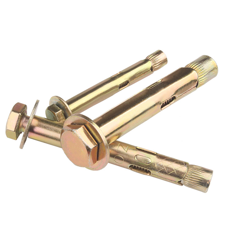 Color Yellow Zinc Plated Hex Nut Sleeve Anchor Expansion Bolt