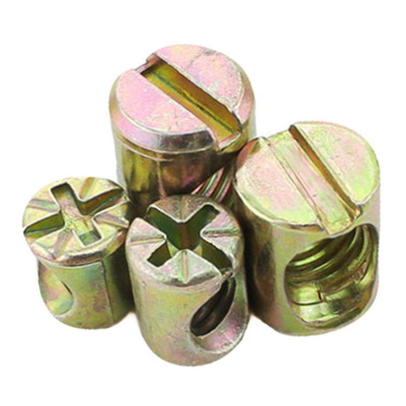 High Strength Grade 4 8 10 12 Steel Color Yellow Zinc Plated Barrel Nuts