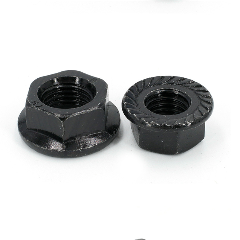 High Strength Grade 4 8 10 12 Steel Black Oxide DIN6923 Hex Flange Nuts
