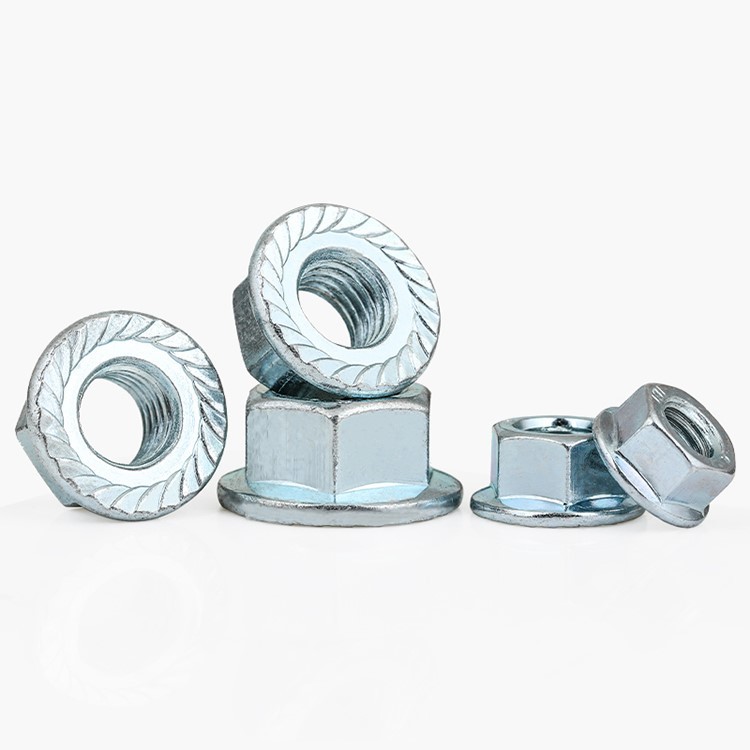 High Strength Grade 4 8 10 12 Steel Galvanized Blue White Zinc Plated DIN6923 Hex Flange Nuts