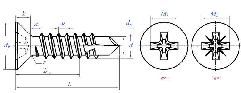 Stainless Steel Large Flat Head Drill Screw | Hebei Chengyi