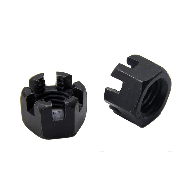 High Strength Grade 4 8 10 12 Steel Black Oxide DIN935 Castle Nuts