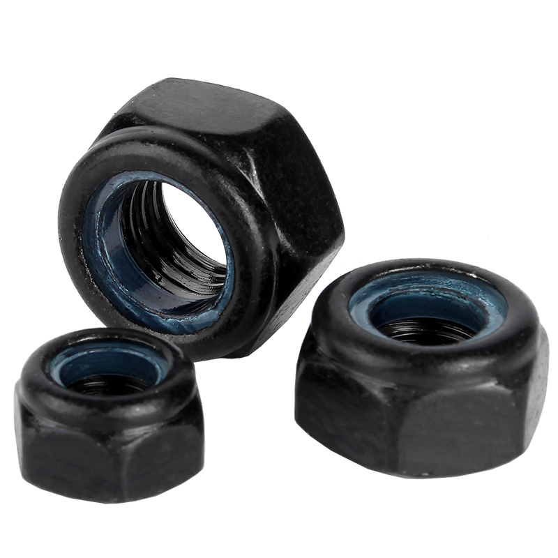 High Strength Grade 4 8 10 12 Steel Black Oxide DIN982 DIN985 Nylon Lock Nuts Nylock Nuts